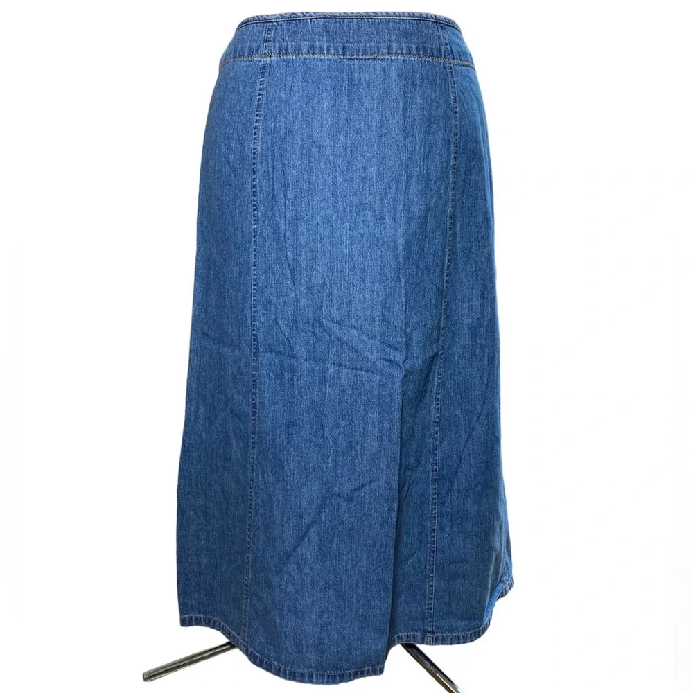 Kim Rogers Vintage Petite Denim Long Maxi Denim Jean Skirt Size 14P - Picture 4 of 8